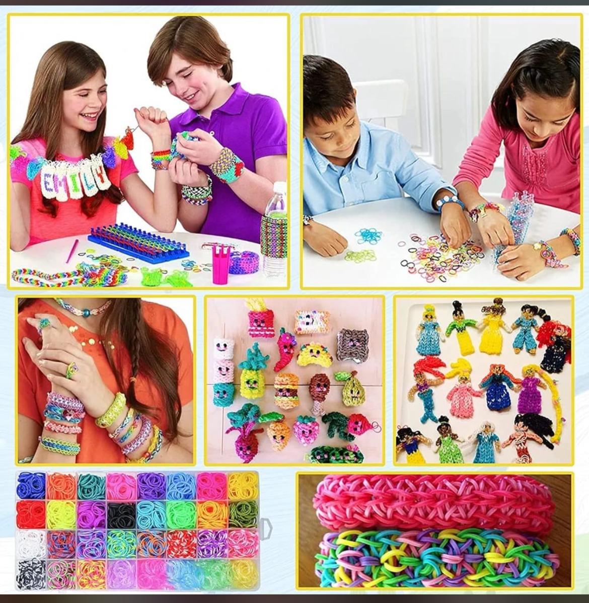 DIY Loom Band Kit -  Colorful Rubber Bands with Accessories