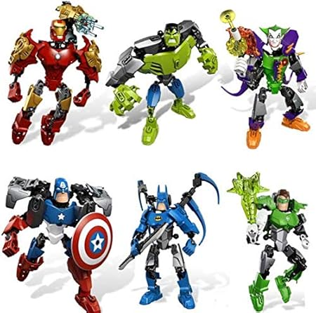 Build-A-Hero Superhero Action Figures – Brick by Brick LEGO-Compatible Set (Twistable Arms & Legs)