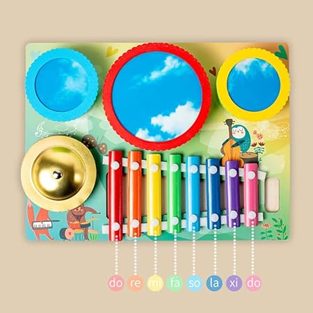 🎵 Kids Musical Instruments Set – Wooden Drum, Xylophone & Bell