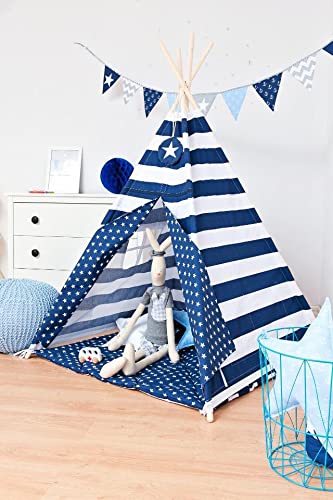 Happy Teepee Portable Teepee Tent with Blue Star