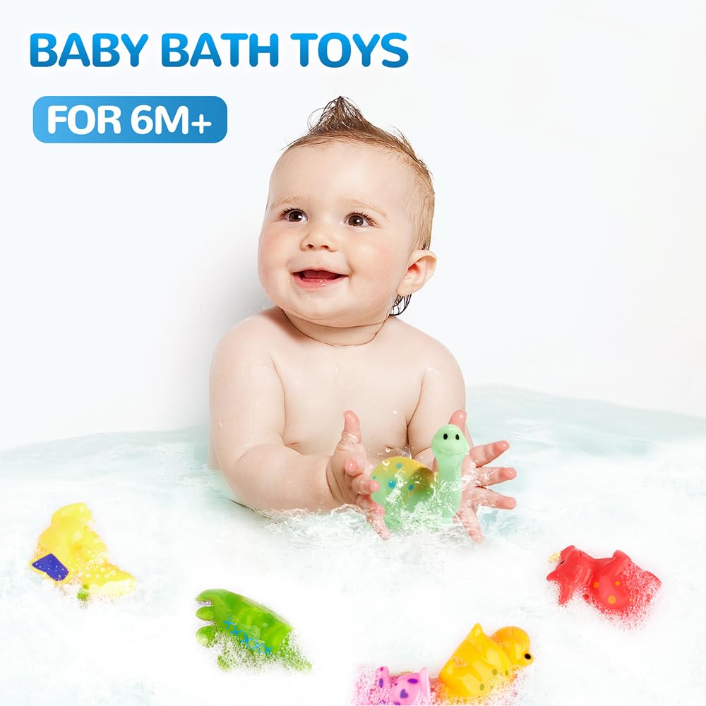 6 PCS Dinosaur Bath Toys for Toddlers