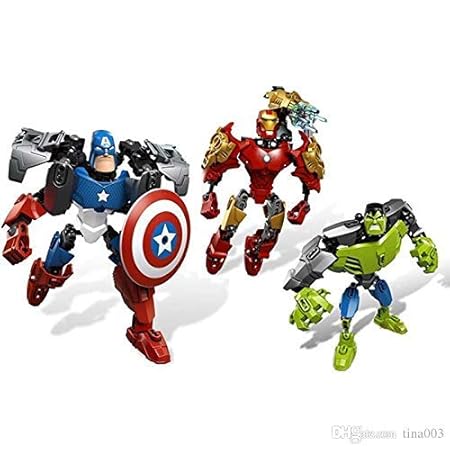 Build-A-Hero Superhero Action Figures – Brick by Brick LEGO-Compatible Set (Twistable Arms & Legs)
