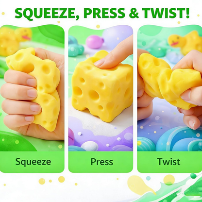 Cheese Cube Slow-Rise Squishy Fidget Toy for Kids & Adults
