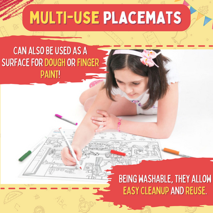 PEPPLAY DOODLE PLACEMATS- FIND & COLOUR