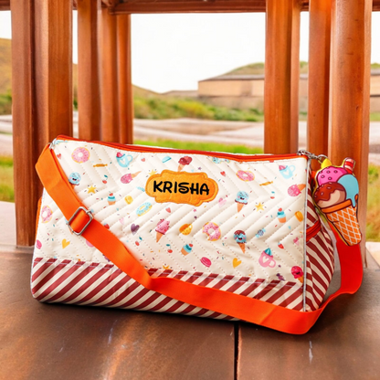 Personalised Premium Duffle Bag With Toy Keychain