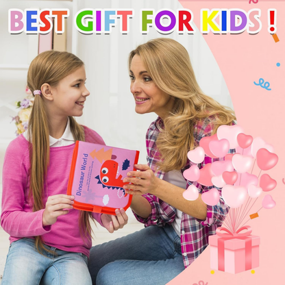 Dinosaur Drawing Board for Kids – Reusable Pages with 12 Colored Pens