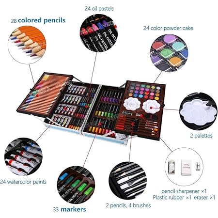 Kids Art Box –  Drawing & Painting Set with Case 🖍️🎨