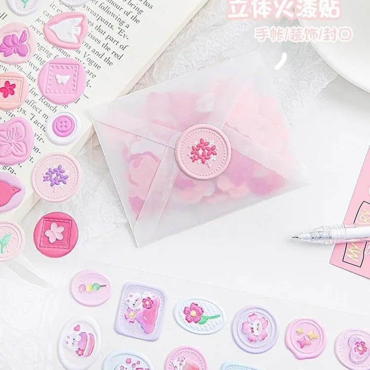 6 Set Decorative Wax Seal Stickers