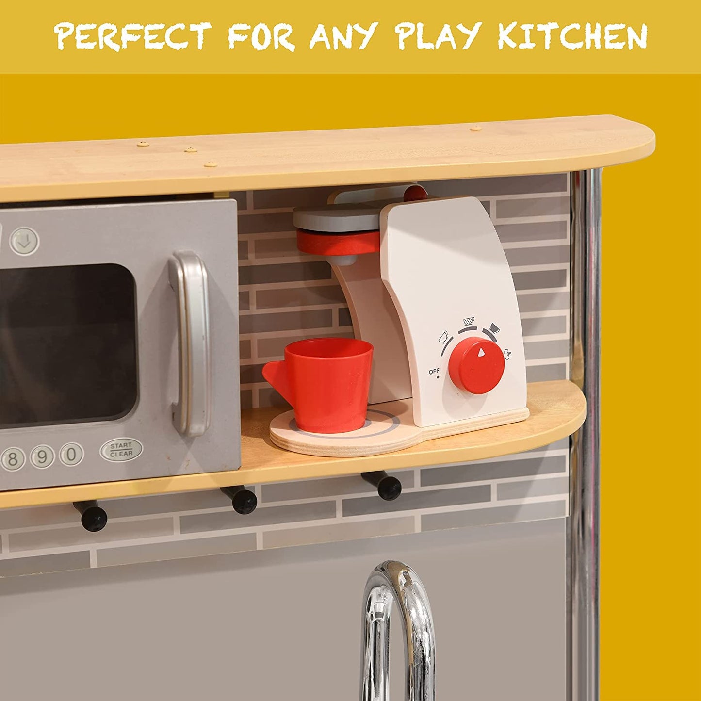 Wooden Pretend Play Coffee Maker Set