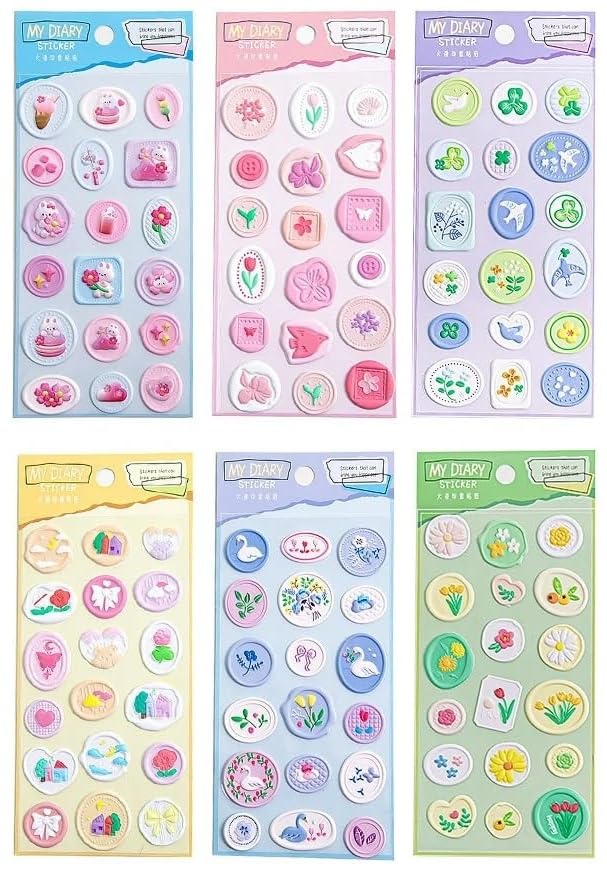 6 Set Decorative Wax Seal Stickers