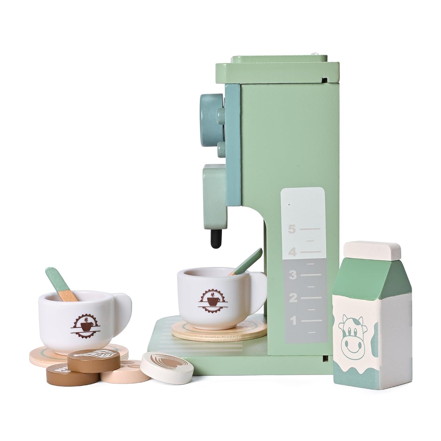 Wooden Kids Toys Kitchen Accessories Green Coffee Maker