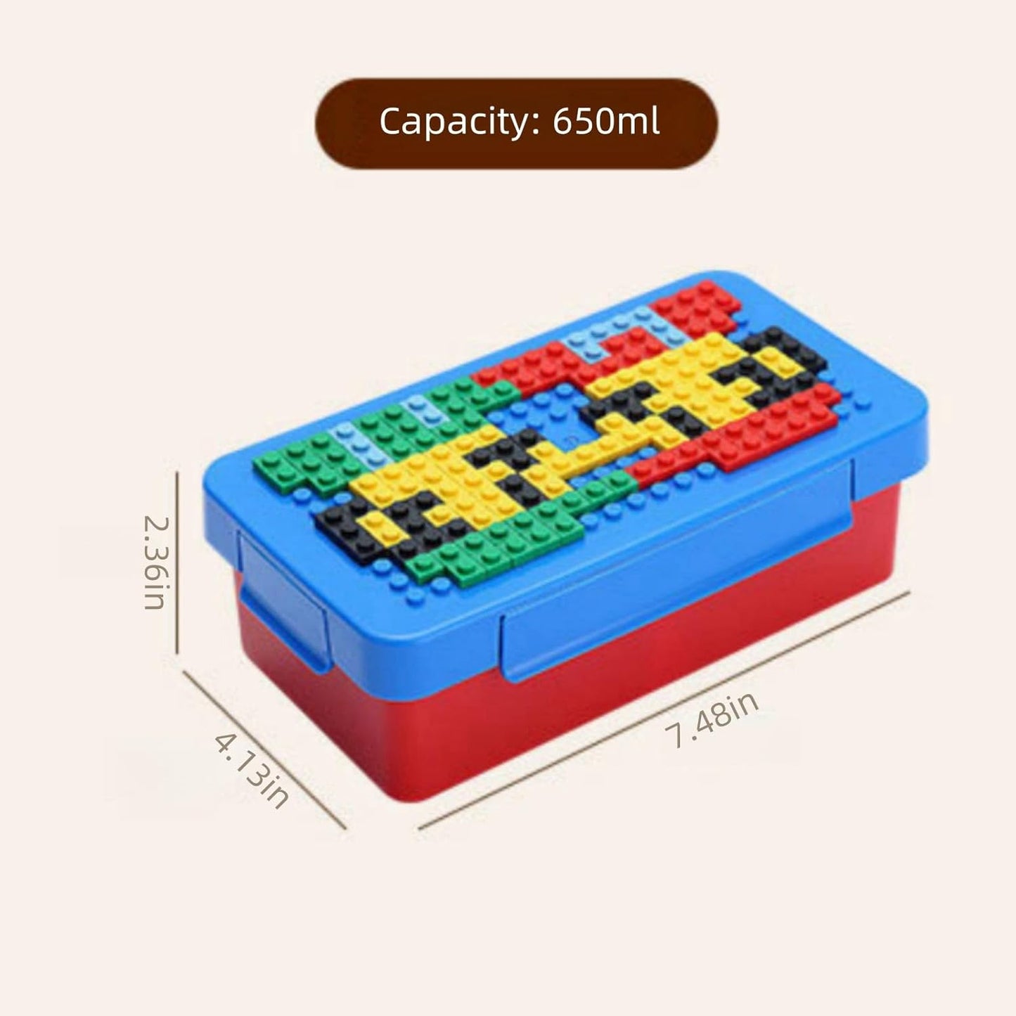 Lego Blocks Leak-Proof Lunch Box with Lego Fork and Spoon Set