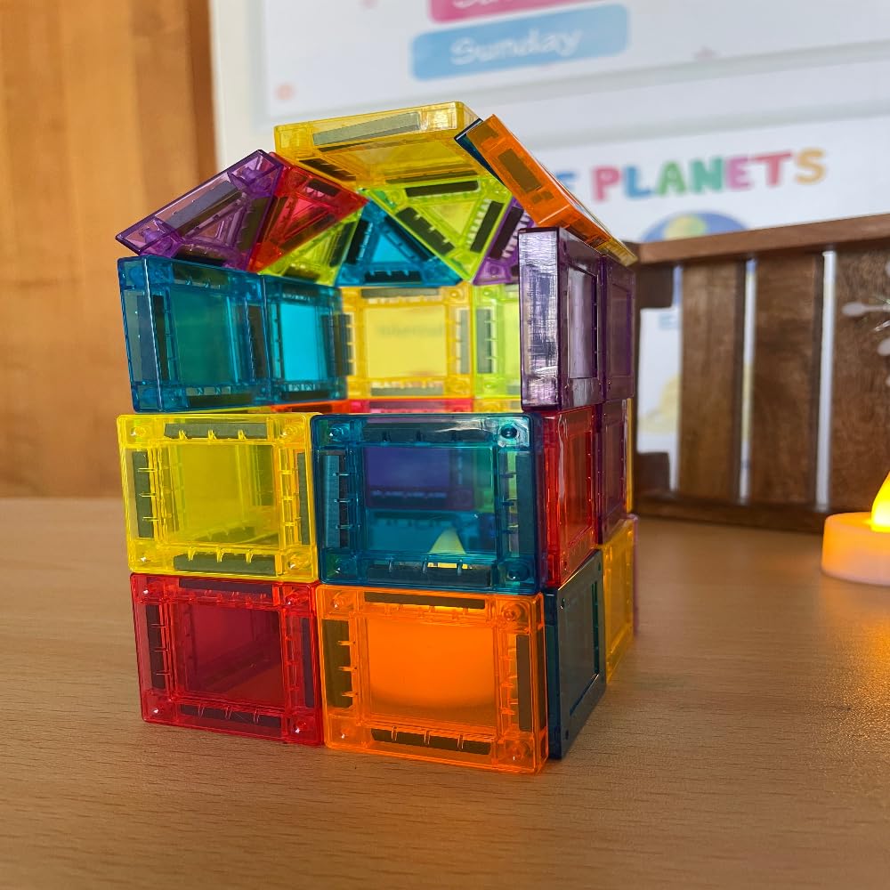 Open Ended MiniMag Travel Magnetic Tiles -60 Piece