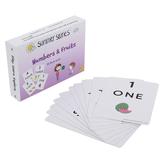 Numbers and Fruits Flash Cards | Learning Cards (Age Group:1-4 Years)