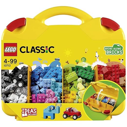 Creative Suitcase, Toy Storage, Fun Colourful Basic Building Bricks for Kids