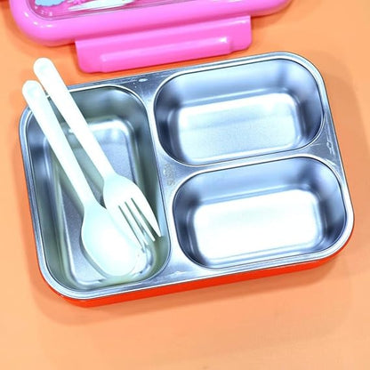 Stainless Steel Dual Compartment Lunch Box – Leak-Proof Tiffin for School, Office & Travel |
