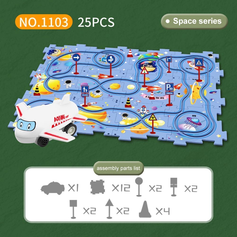 Rail Car Puzzle Track Car Play Set