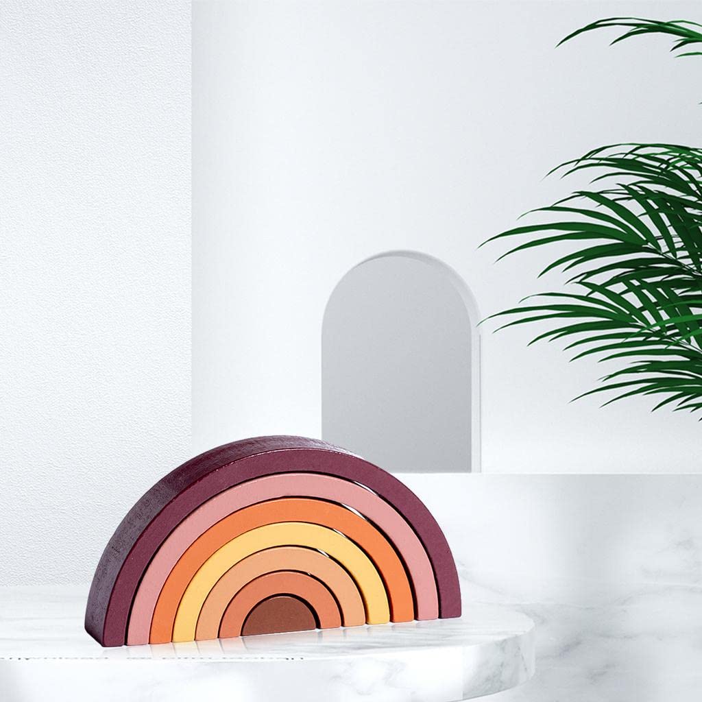 Rainbow Wooden Blocks Stacking