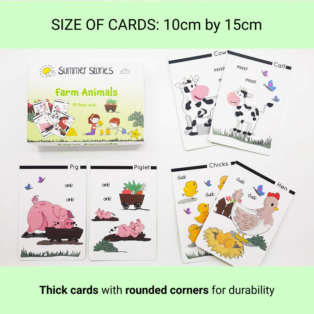 Farm Animals Flash Cards | Learning Cards (Age Group: 1-4 Years)