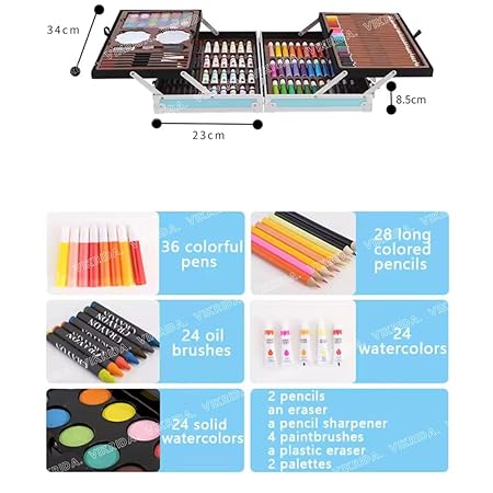 Kids Art Box –  Drawing & Painting Set with Case 🖍️🎨
