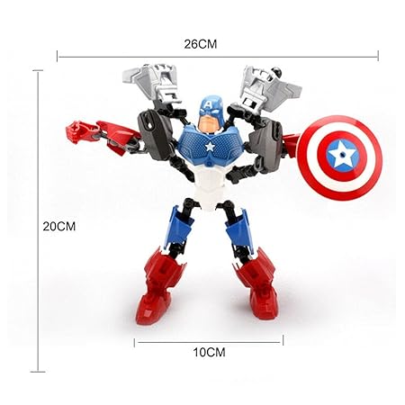Build-A-Hero Superhero Action Figures – Brick by Brick LEGO-Compatible Set (Twistable Arms & Legs)