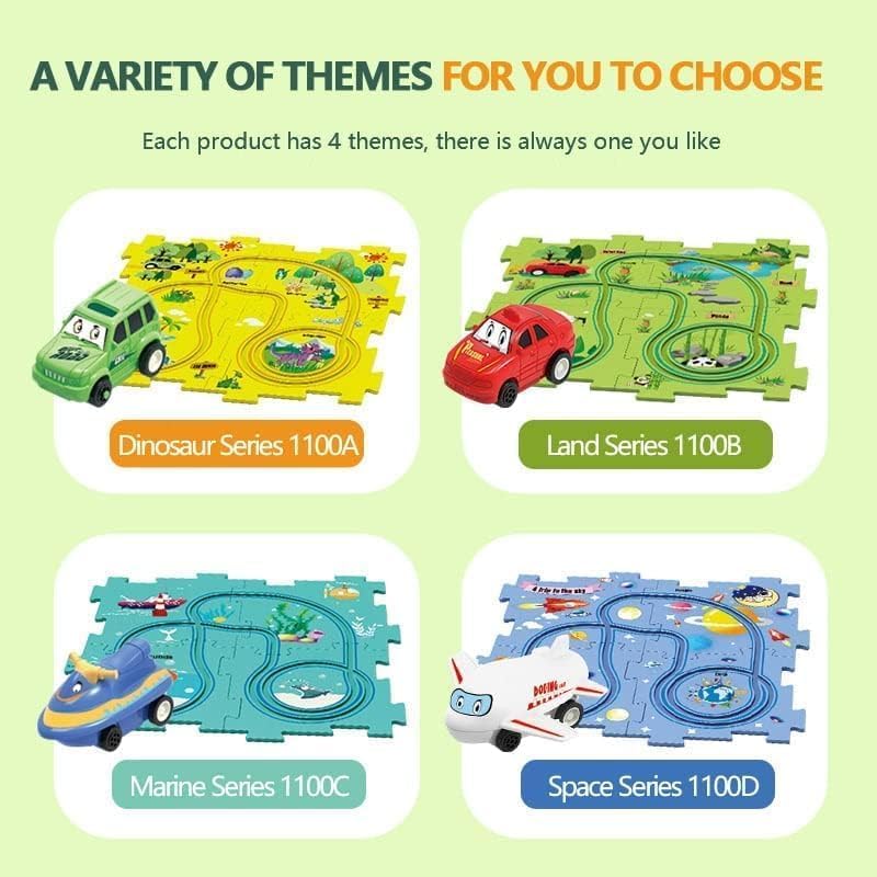 Rail Car Puzzle Track Car Play Set