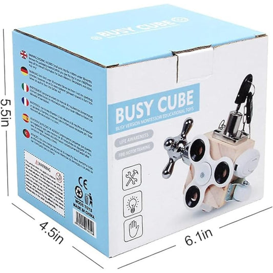 7-in-1 Wooden Busy Cube for Kids| Activity Toy