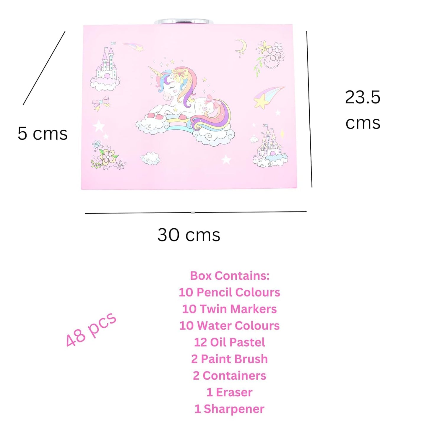 Unicorn Design Kids Art Drawing Set of 48 Pcs