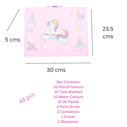 Unicorn Design Kids Art Drawing Set of 48 Pcs