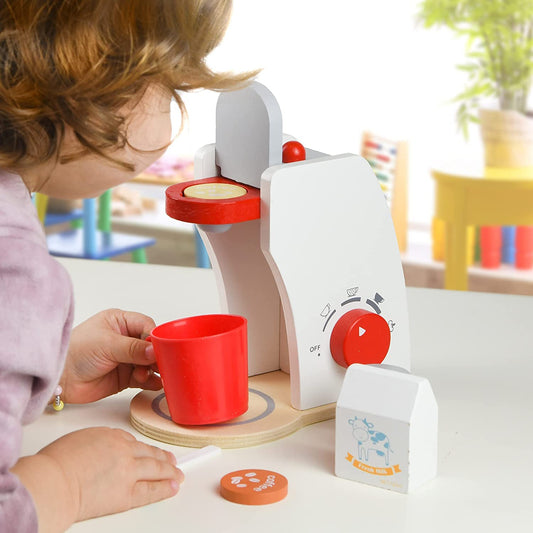 Wooden Pretend Play Coffee Maker Set