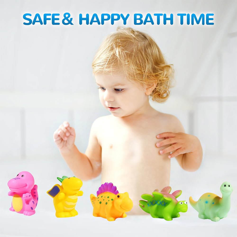 6 PCS Dinosaur Bath Toys for Toddlers
