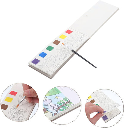 Mini Water Coloring Books with Colors and Brush