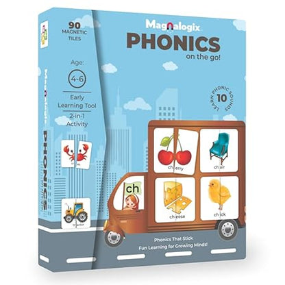 Magnalogix On-the-Go Learning Kit – Alphabet & Phonics Magnetic Sets for Kids (Ages 3–6)