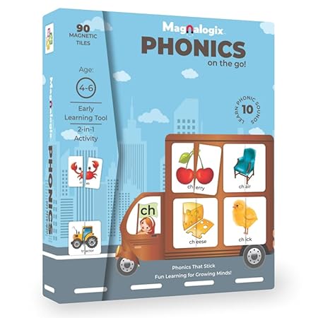 Magnalogix On-the-Go Learning Kit – Alphabet & Phonics Magnetic Sets for Kids (Ages 3–6)