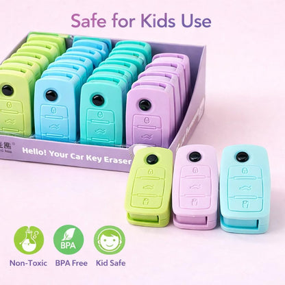 Car Key-Shaped Eraser Pack Of 3