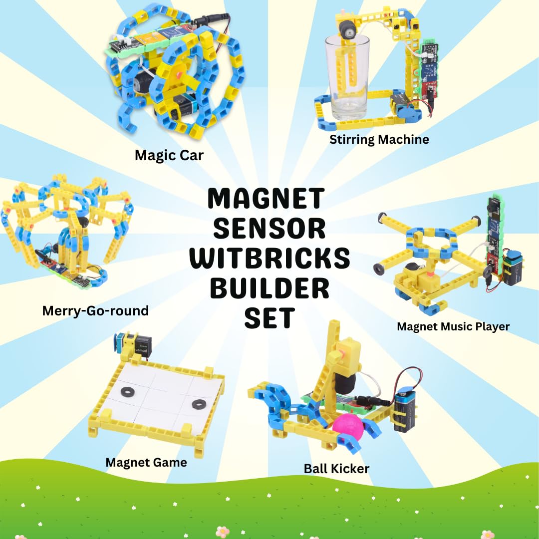 WitBlox Magnet Sensor Kit- 6 in 1 Projects| Smart Electronics Sensors for DIY Robotics Kit, STEM Learning & IOT Projects| Robot Toys for Kids Boys Girls| Birthday Gift Ages 8 9 10 11 12