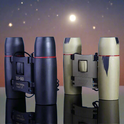 Folding Binoculars With Strap and Pouch - 30x60 Zoom Outdoor Travel