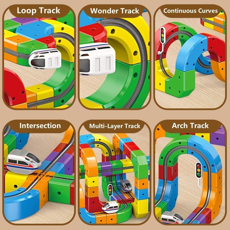 DIY Cube Track Magic Rail Train Set Of 51 Pcs