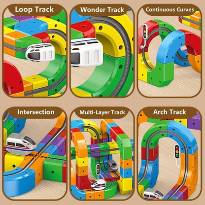 DIY Cube Track Magic Rail Train Set Of 51 Pcs