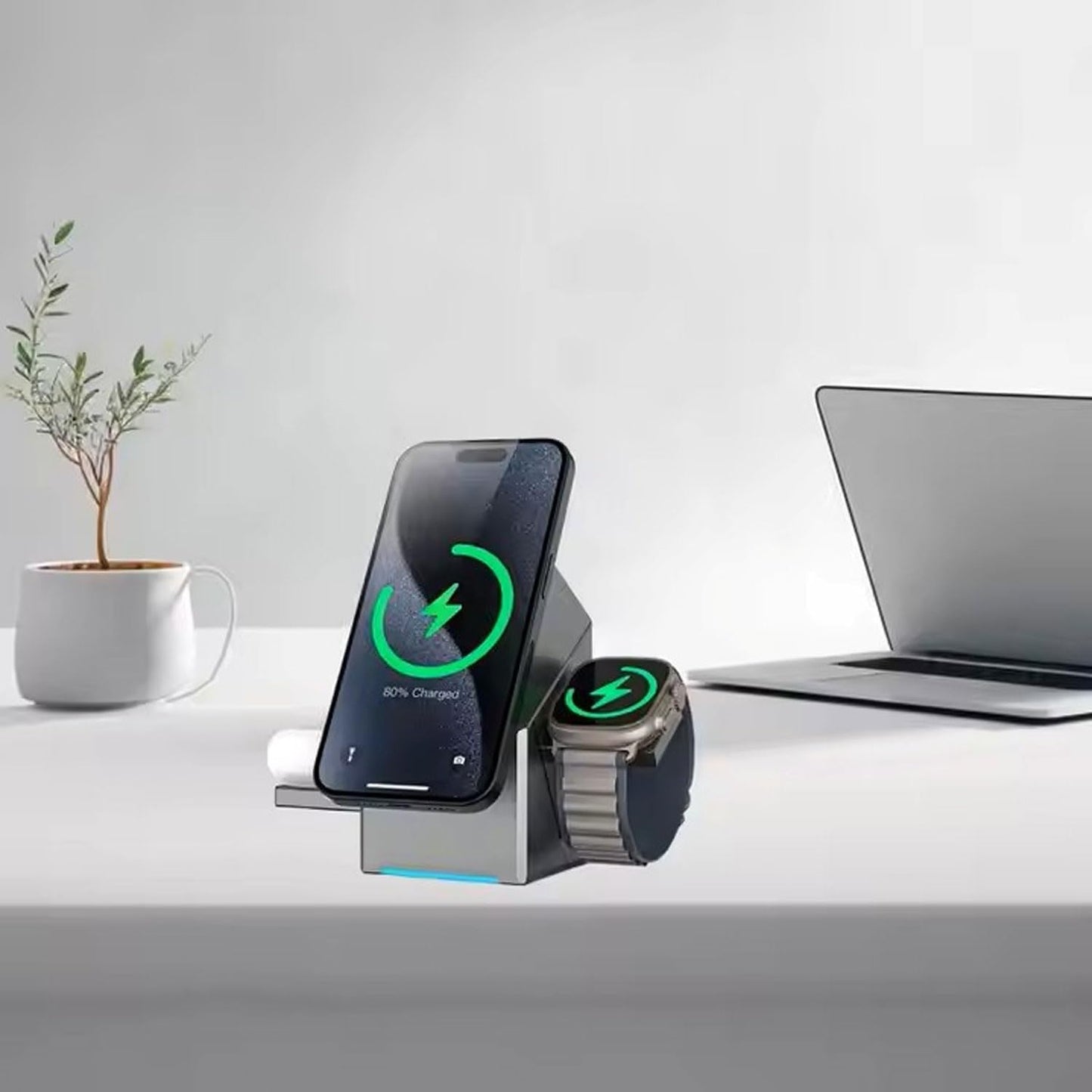 3-in-1 Portable Desktop Wireless Charger Station