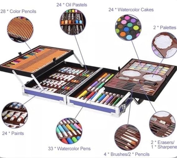 Kids Art Box –  Drawing & Painting Set with Case 🖍️🎨