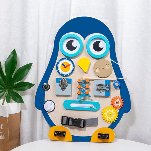 Montessori Penguin Busy Board for Toddlers