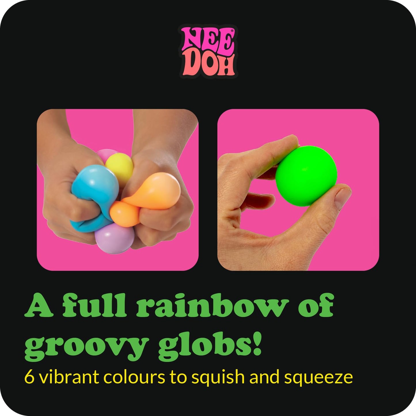 NeeDoh Rainboh | Sensory Fidget Toy | 6 Mini Groovy Globs