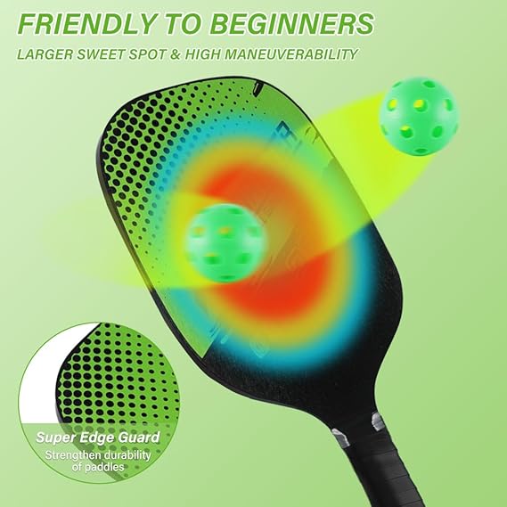 Premium Pickleball Paddle Set  | Complete Set with 4 Pickleballs & Carry Bag | Perfect for Beginners & Pros