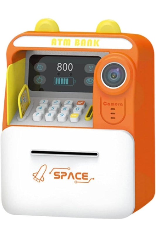Premium ATM Money Bank with Electronic Lock Face Recognition Auto Scroll Paper Money