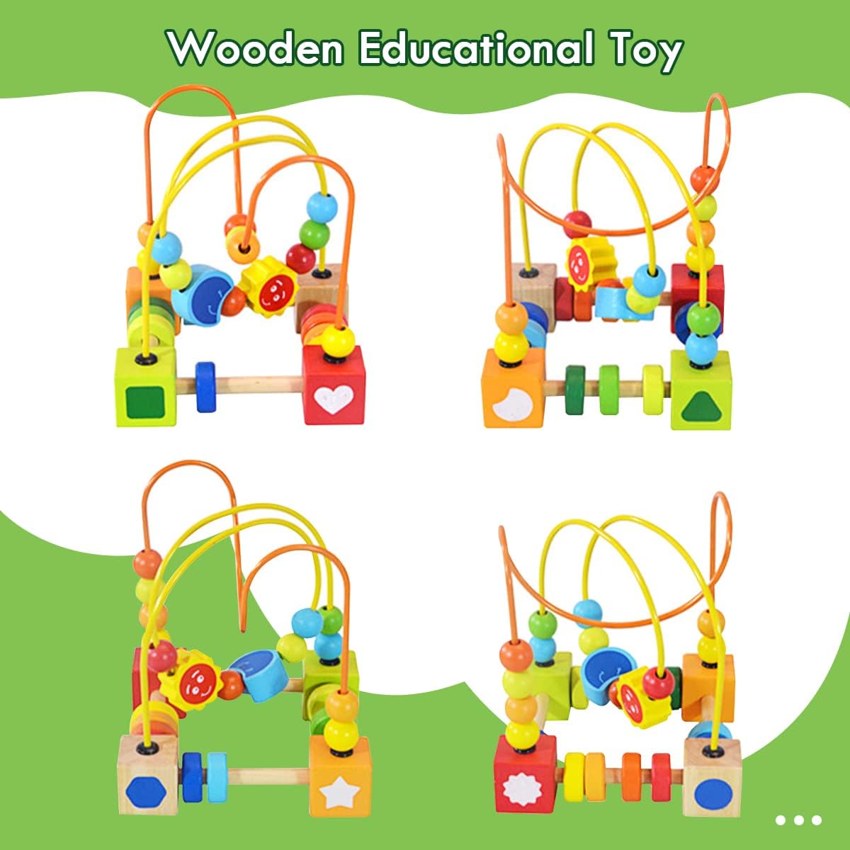 Colorful Bead Maze Wooden Mathematical Toy