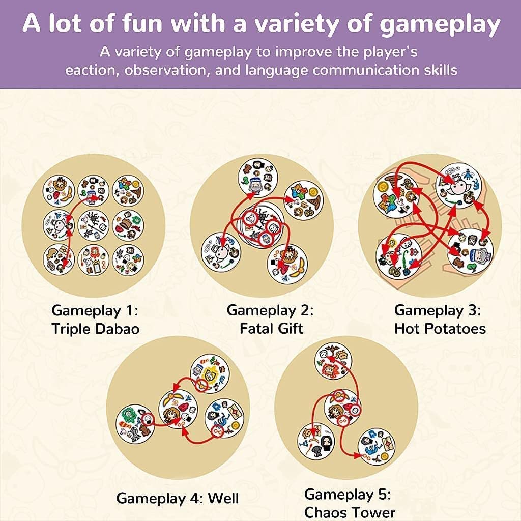 Round Colorful Classic Card Game for Kids