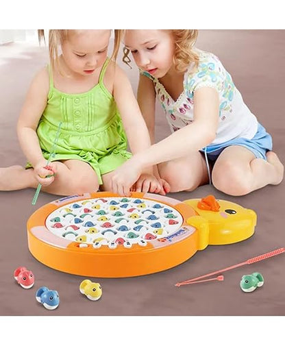 🎣 Catch & Play Magnetic Fishing Game for Kids – 45 Colorful Fish, 4 Poles, Music & Lights🎣