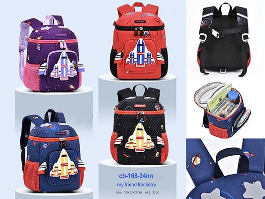 3D Rocket Design School Bag for Kids