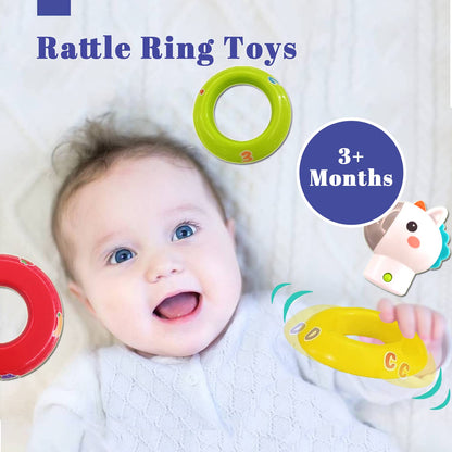 Baby Unicorn Stacking Rings Toys Mini Rainbow Montessori Roly Poly Toy